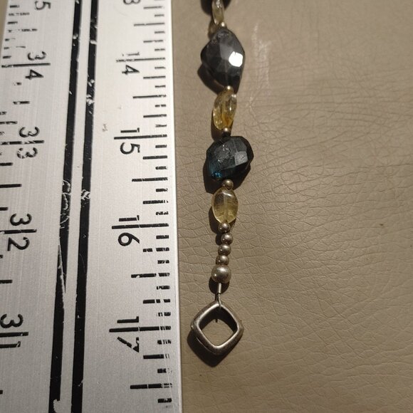 Sterling Silver Labradorite Necklace Blue Large Stone Artisan Natural Gemstone - Picture 7 of 16